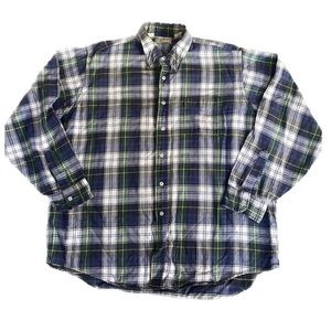 L.L. Bean Vintage Watch Hill Green Plaid Flannel Shirt Men’s XL